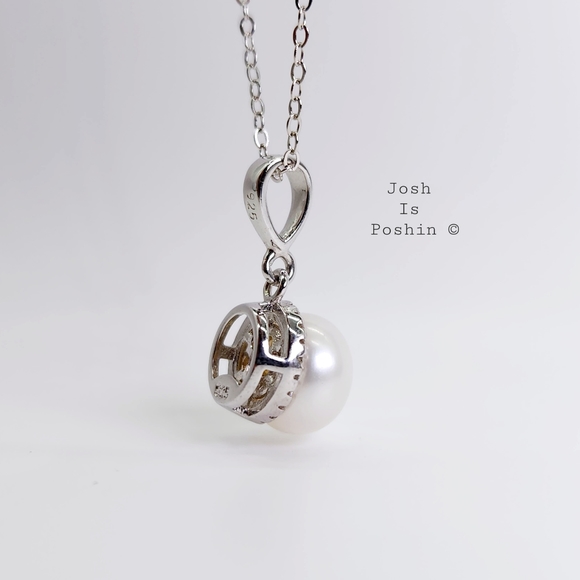 Freshwater Pearl pendant necklace in sterling silver - Picture 8 of 14